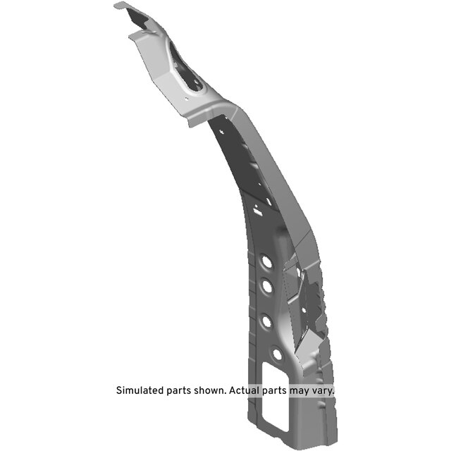 GM Genuine Parts Passenger Side Inner Lock Pillar Panel with Extension, Plate, and Nut