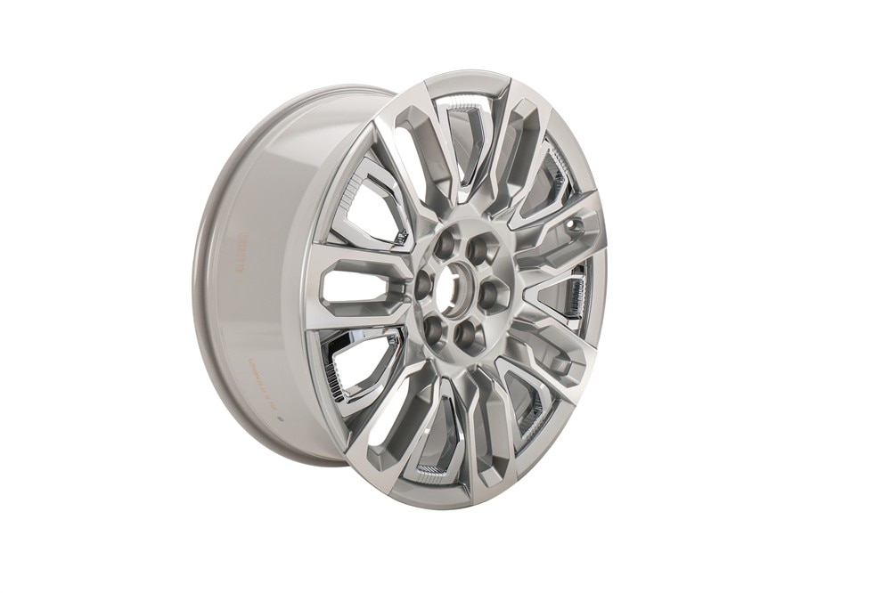 GM Genuine Parts Sterling Silver 22x9 inch Aluminum 6-Spoke Front and Rear Wheel