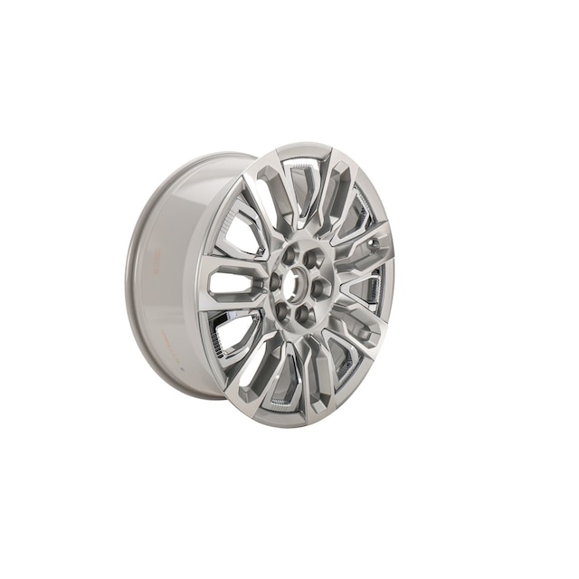 GM Genuine Parts Sterling Silver 22x9 inch Aluminum 6-Spoke Front and Rear Wheel