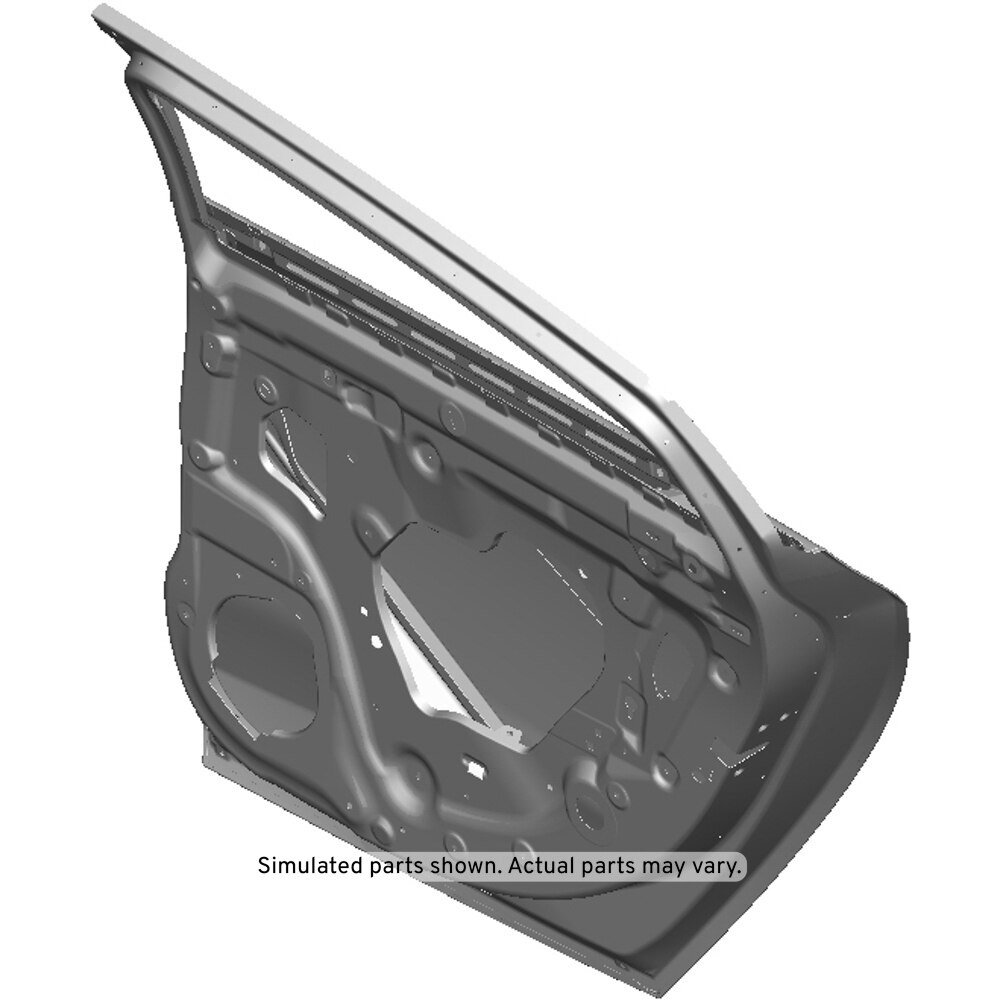 GM Genuine Parts Passenger Side Rear Door with Reinforcement, Bar, Plates, Window Frame, Channel, and Deadener