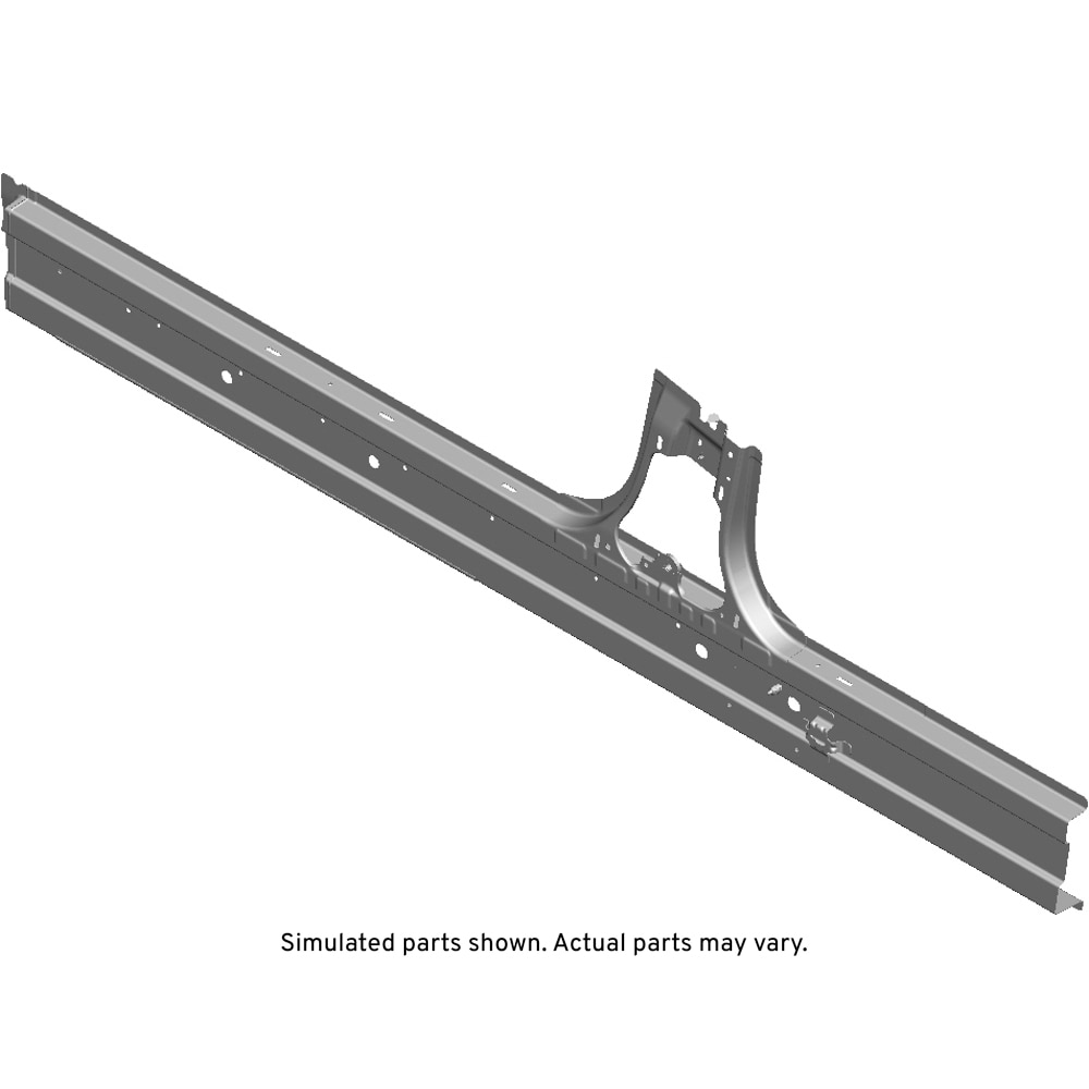 GM Genuine Parts Passenger Side Inner Rocker Panel with Stud, Nuts, Reinforcements, Bracket, Extension, and Plate