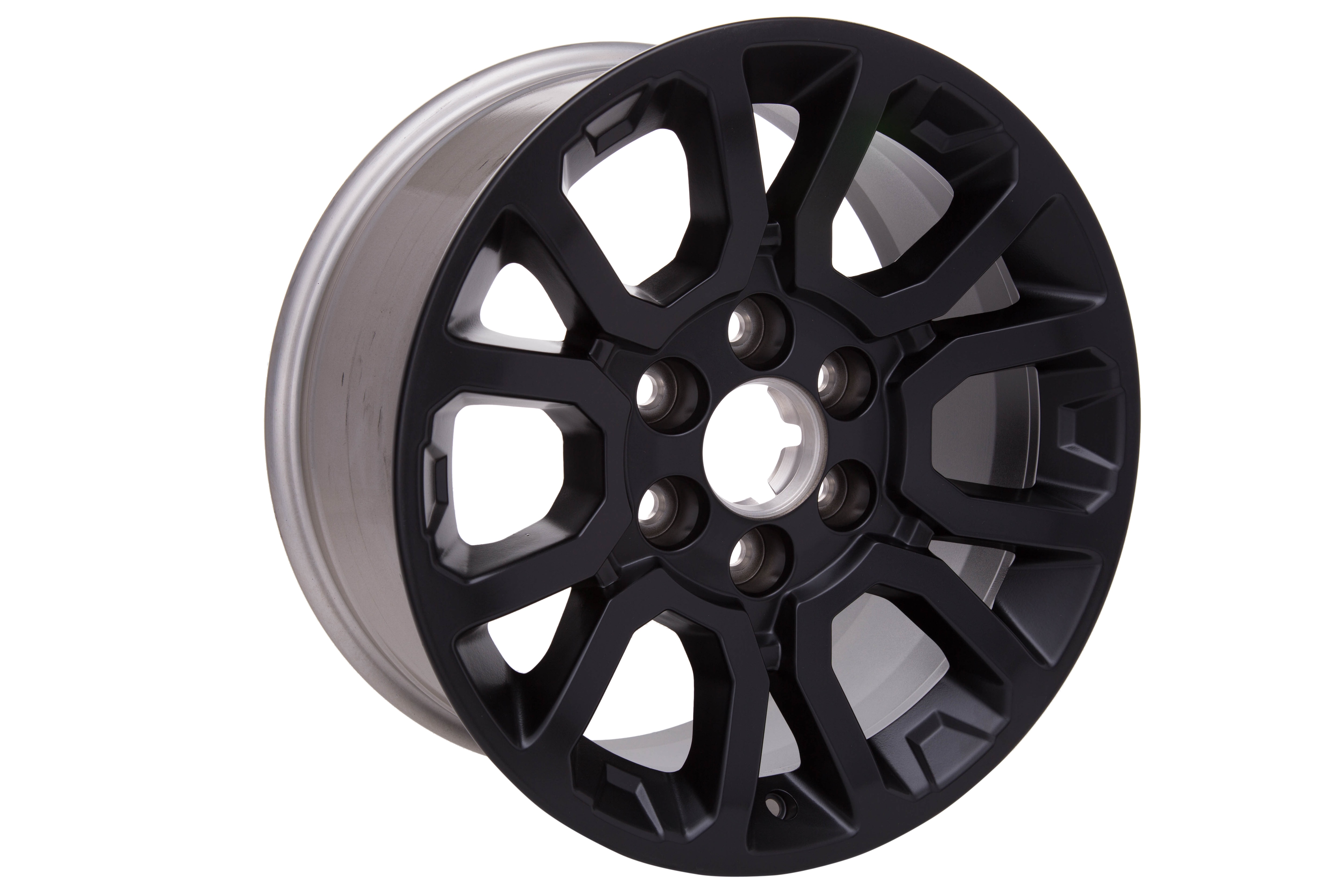 18x8.5-Inch Aluminum 6-Split-Spoke Wheel in Low Gloss Black