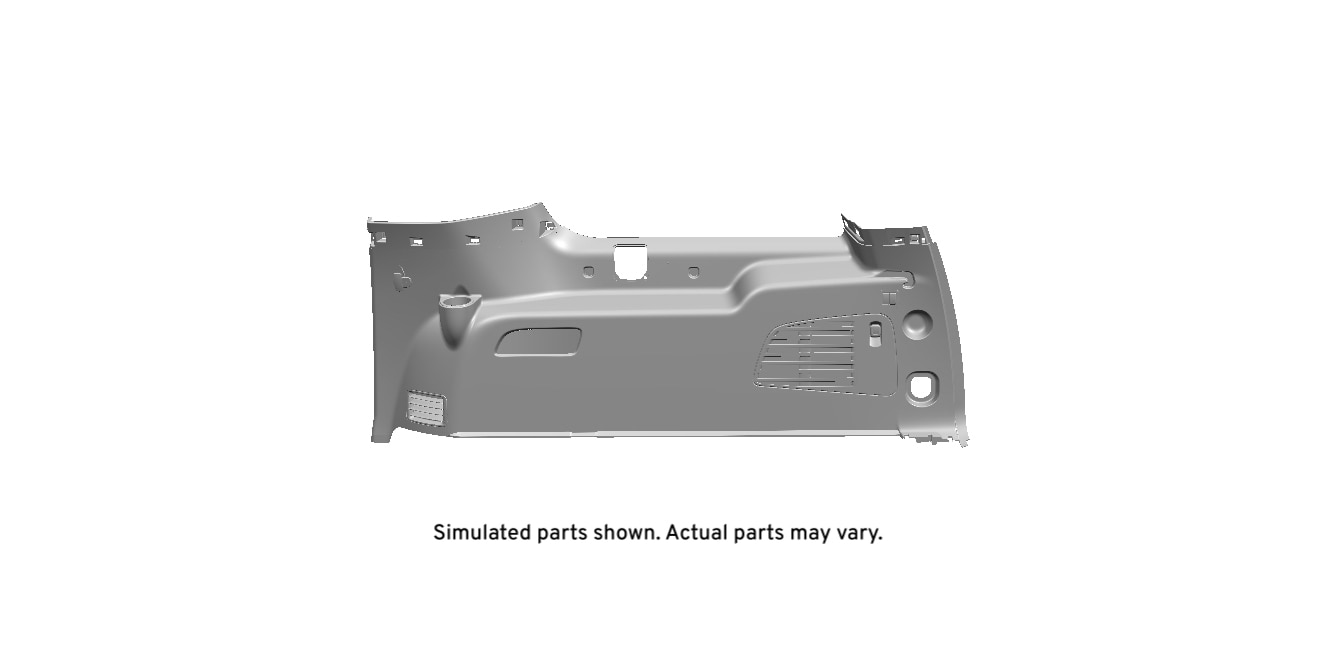 GM Genuine Parts Black Passenger Side Quarter Lower Rear Trim Panel