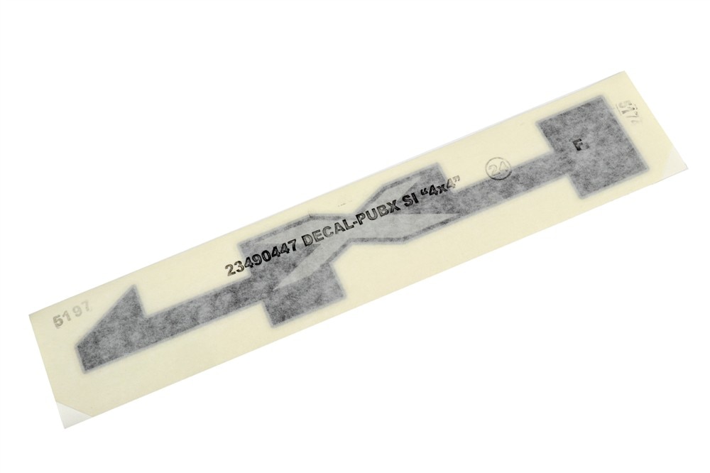 GM Genuine Parts Pickup Side 4x4 Decal in Silver and Charcoal