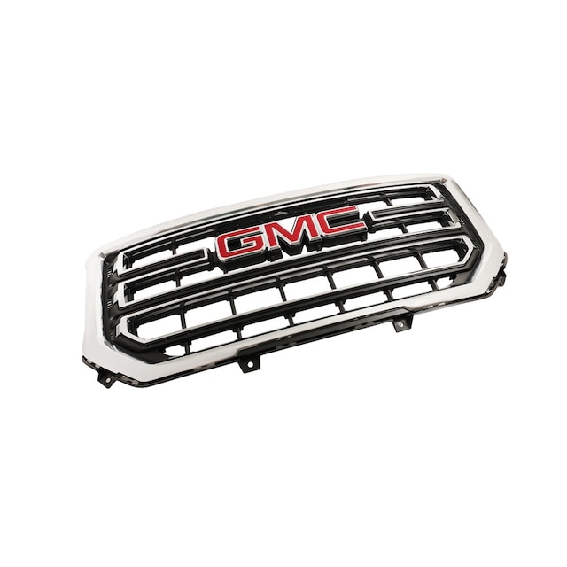 GM Genuine Parts Bright Chrome Front Grille with GMC Emblem, Bezel, Clips, Nuts, and Bolts