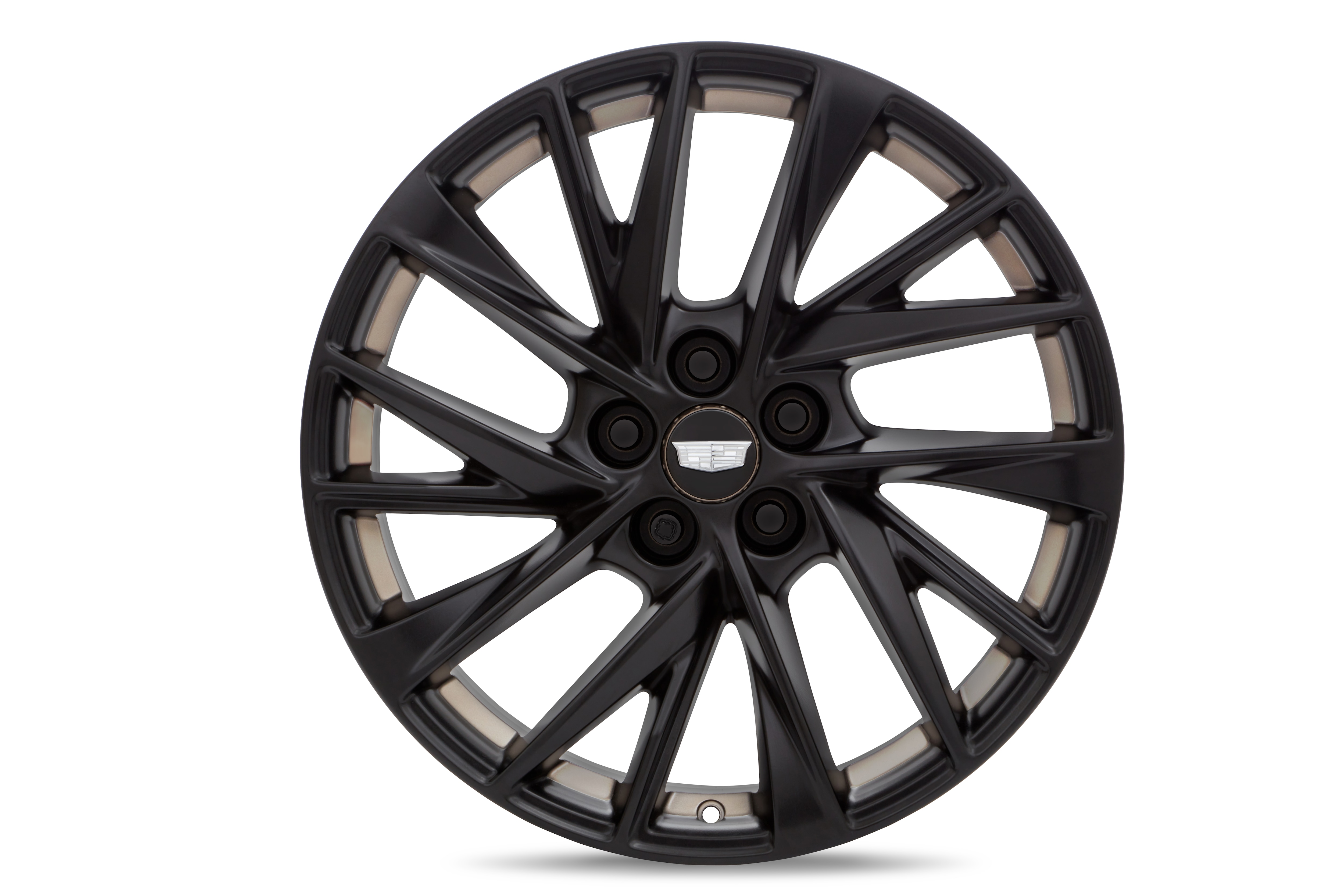 20x8.5-Inch 5-Split Spoke Wheel Package in Low Gloss Black with Bronze Accents
