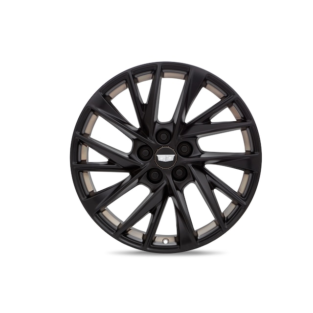 20x8.5-Inch 5-Split Spoke Wheel Package in Low Gloss Black with Bronze Accents