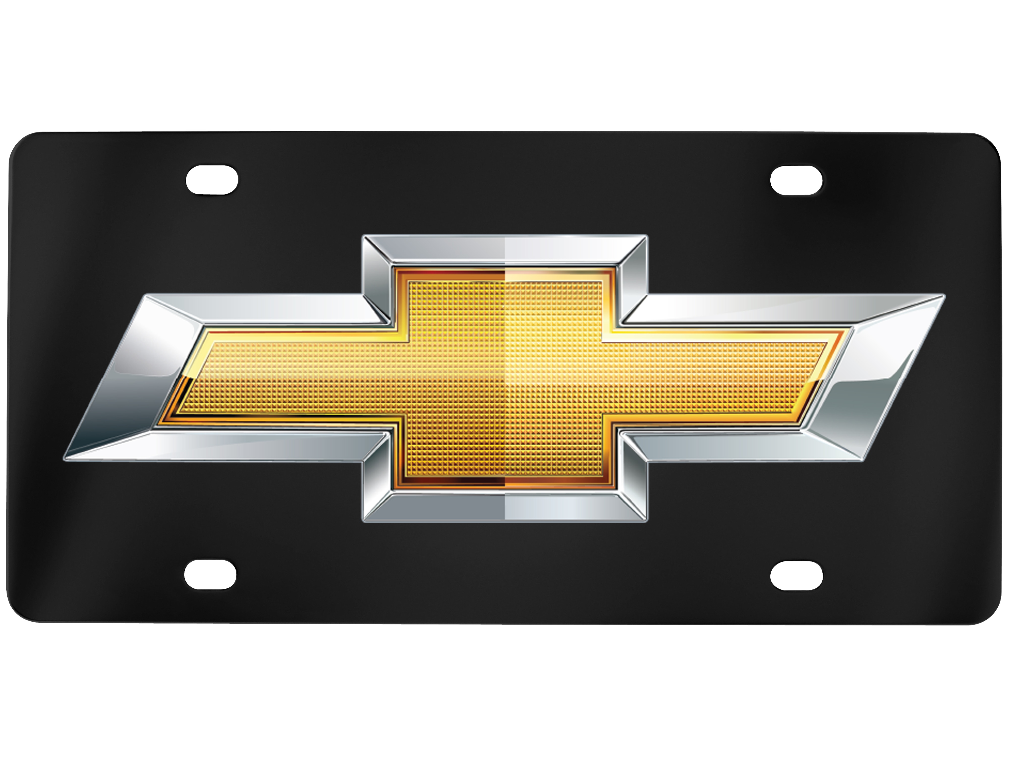 Front Vanity Plate with Gold Chevrolet Bowtie by Baron - Associated Accessories