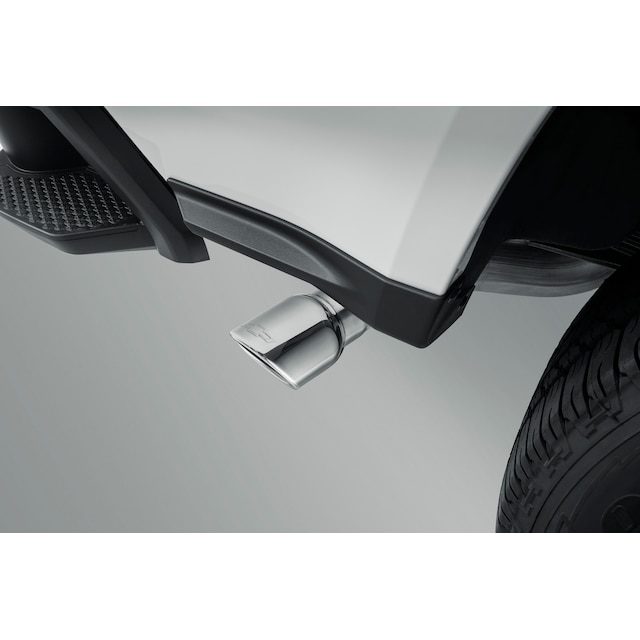 2.7L Polished Stainless Steel Single Outlet Exhaust Tip with Bowtie Logo