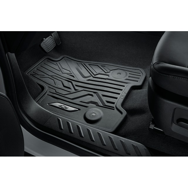 First-Row Premium All-Weather Floor Mats in Jet Black with Bowtie Logo