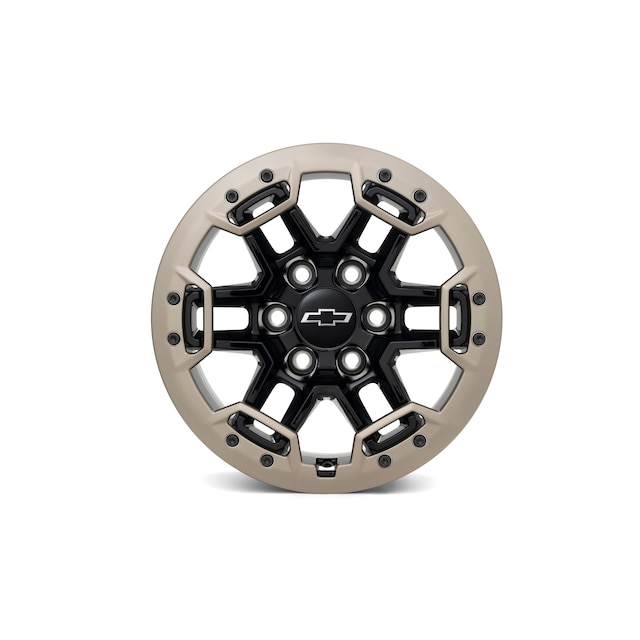 17x8-Inch Aluminum Multi-Spoke Beadlock Capable Wheel Package in High Gloss Black with Tech Bronze Ring