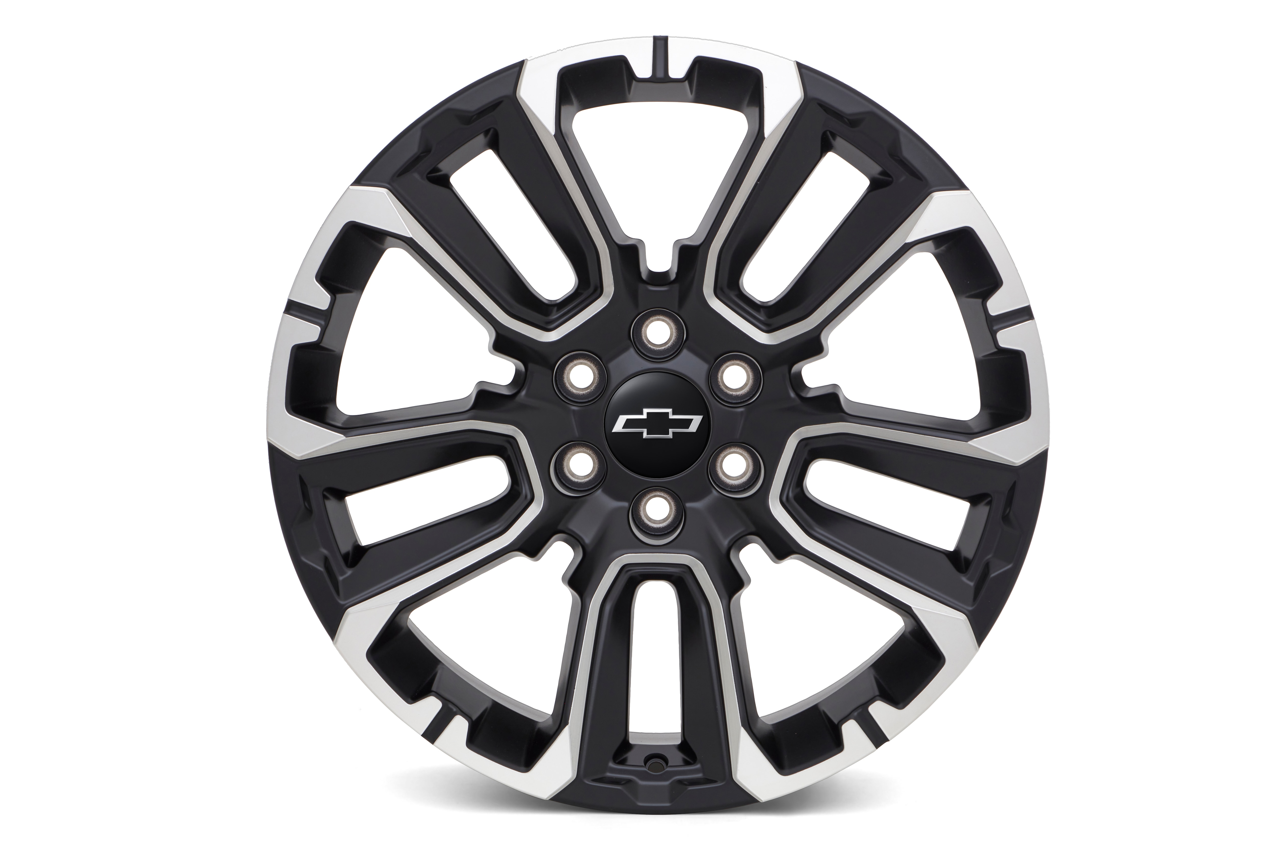 22x9-Inch Aluminum 5-Split-Spoke Wheel in Black with Machined Accents