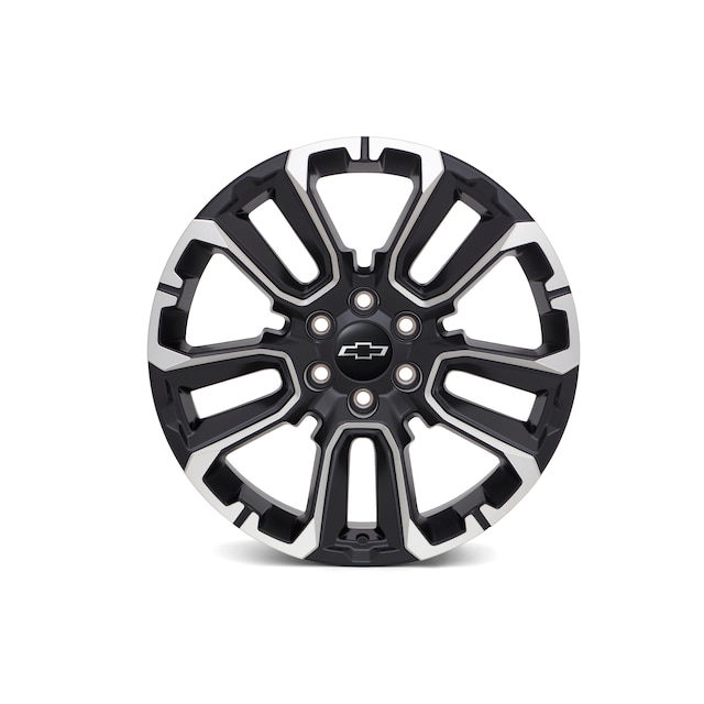 22x9-Inch Aluminum 5-Split-Spoke Wheel in Black with Machined Accents