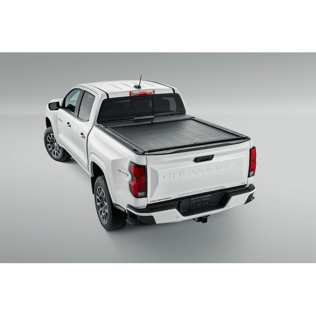 Short Bed Retractable Truck Bed Cover with T-Slot Rails in Black by Advantage® - Associated Accessories