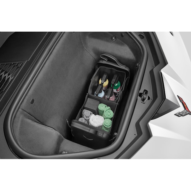 Collapsible Cargo Organizer in Jet Black with Crossed Flags Logo