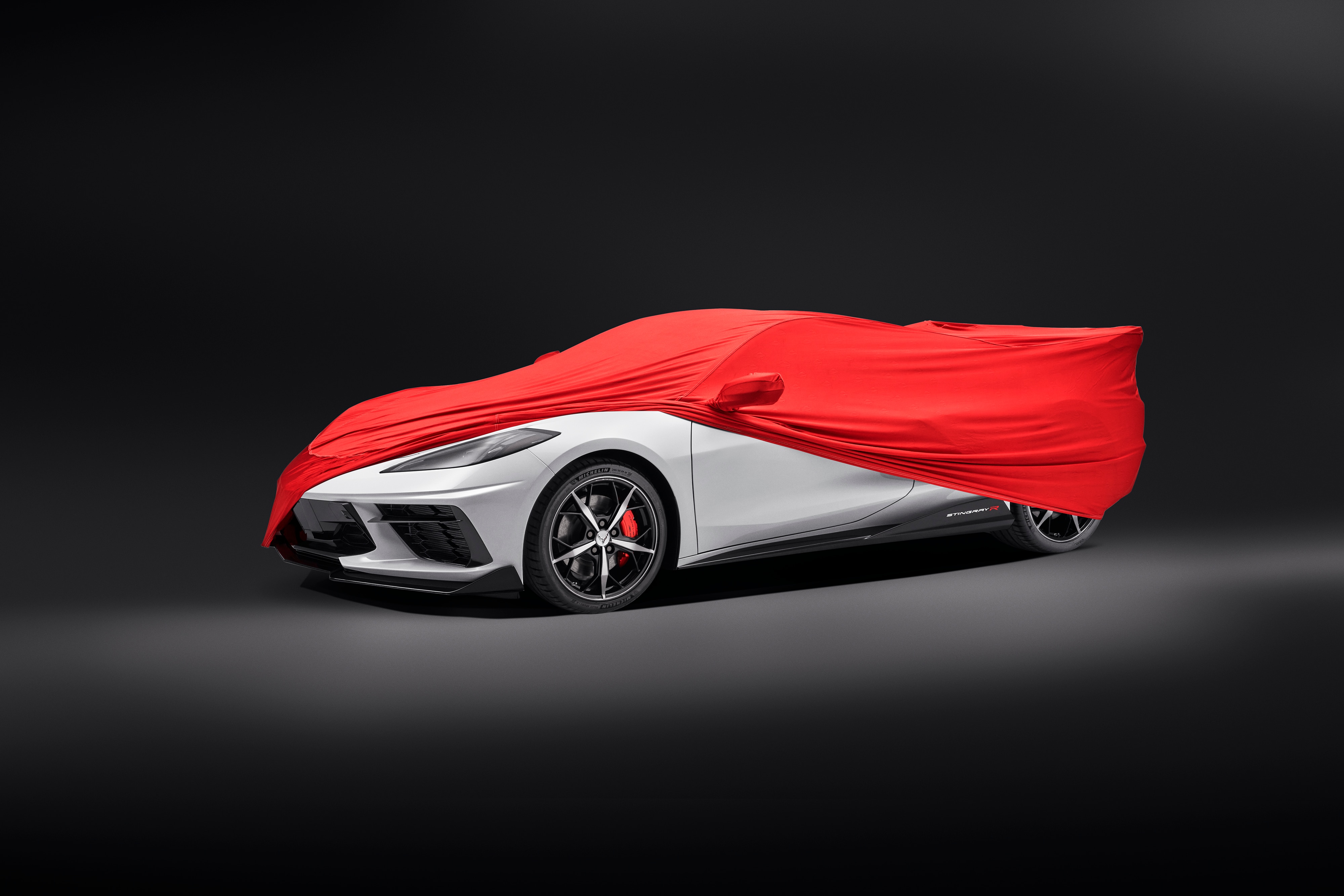 Premium Indoor Car Cover in Red with Debossed Stingray Logo