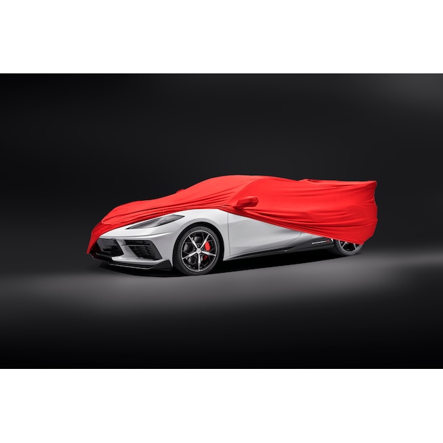 Premium Indoor Car Cover in Red with Debossed Stingray Logo