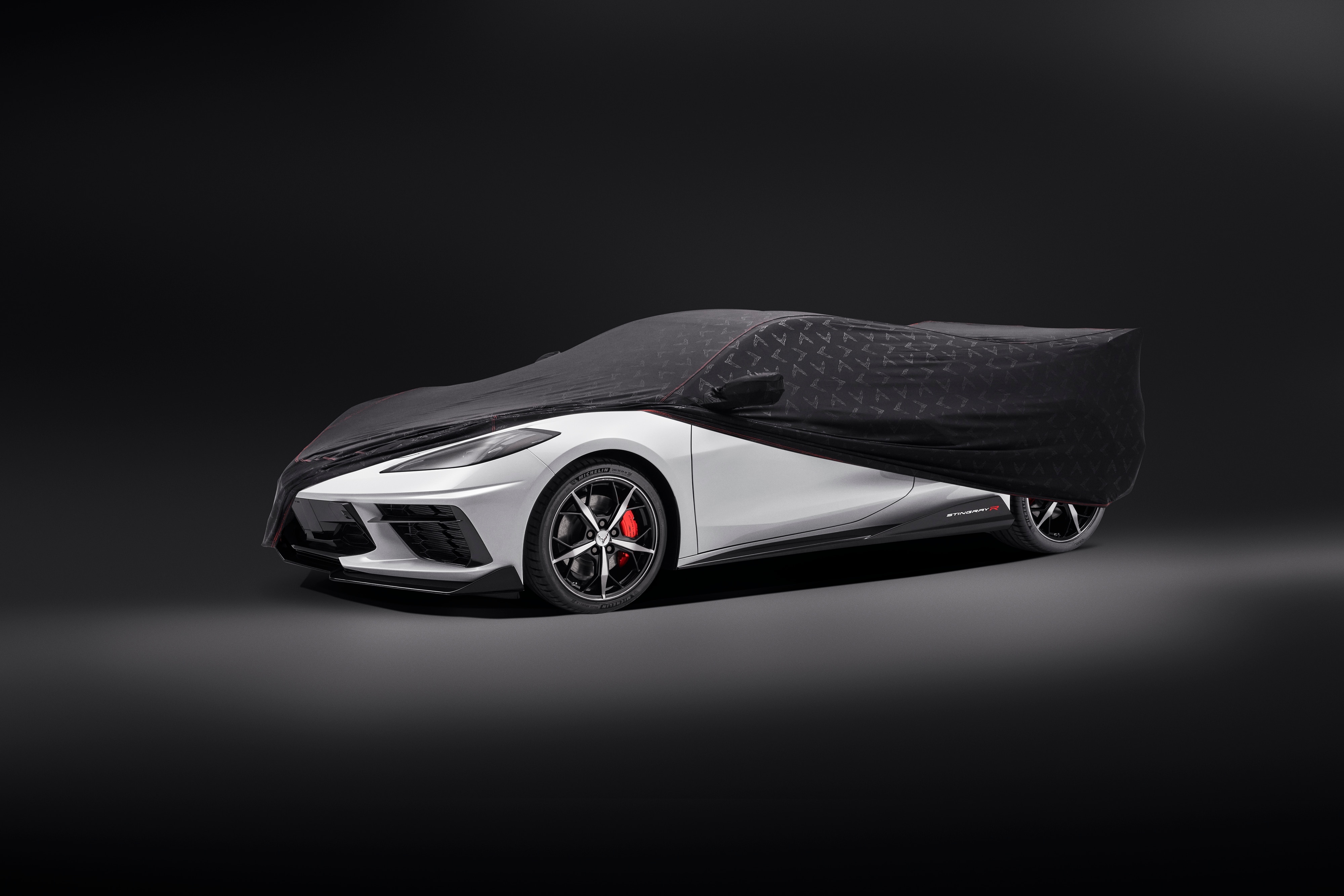 Premium Indoor Car Cover in Black with Debossed Crossed Flags Logo
