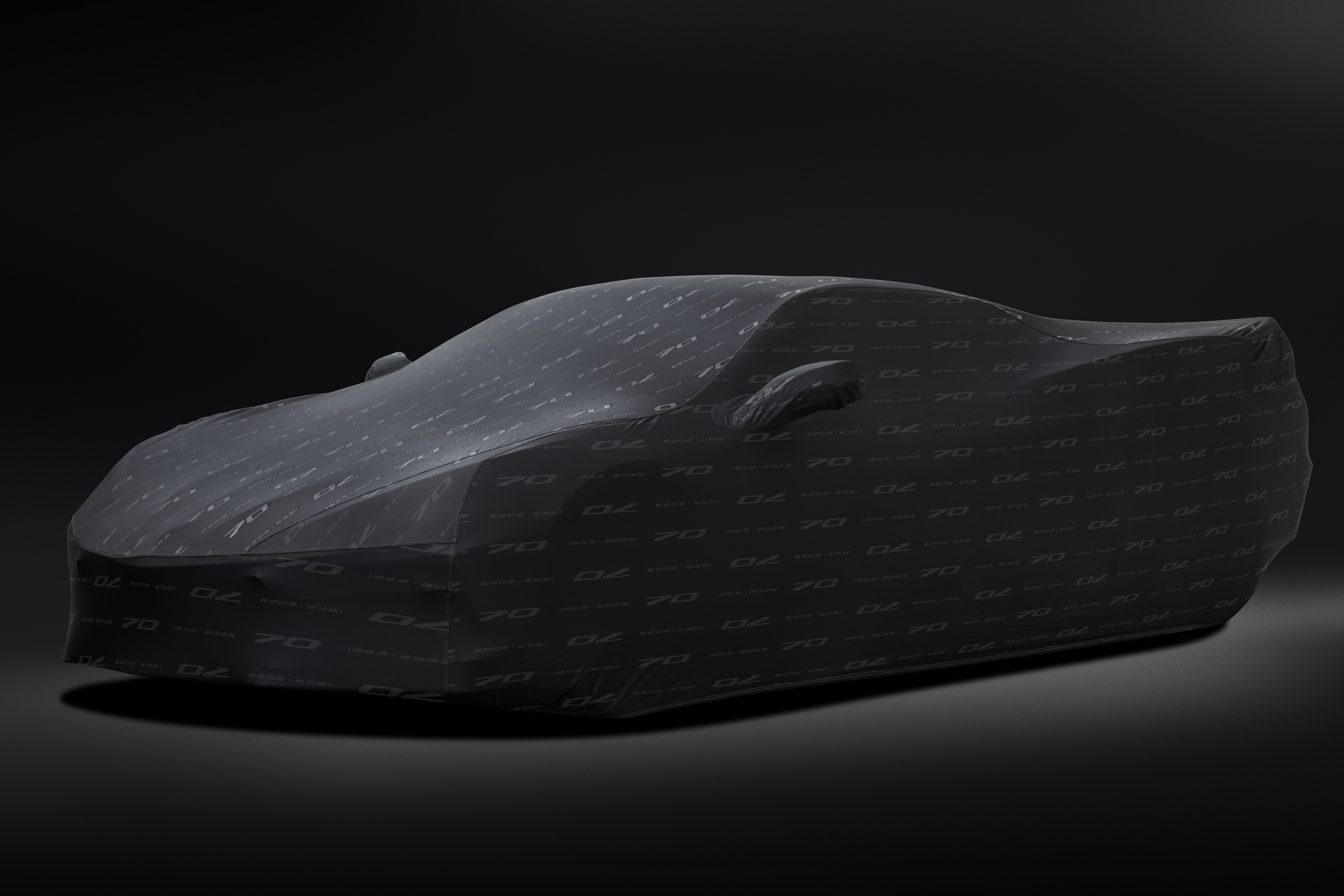 Premium Indoor Car Cover in Black with Embossed 70th Anniversary
