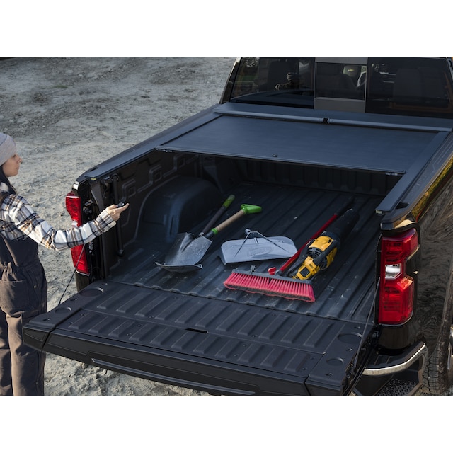 Standard Bed E-Series Power Retractable Truck Bed Cover in Black by Advantage® - Associated Accessories