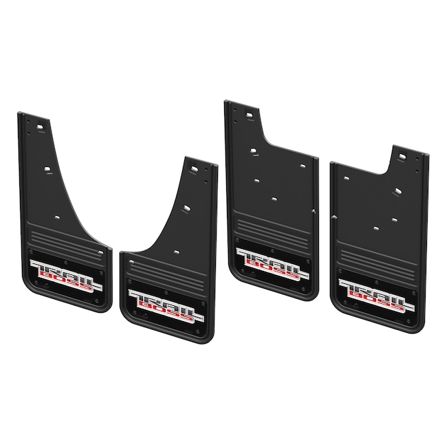 Front and Rear Rubber No-Drill Gatorback Mud Flap Kit with Trail Boss Logo by Truck Hardware - Associated Accessories