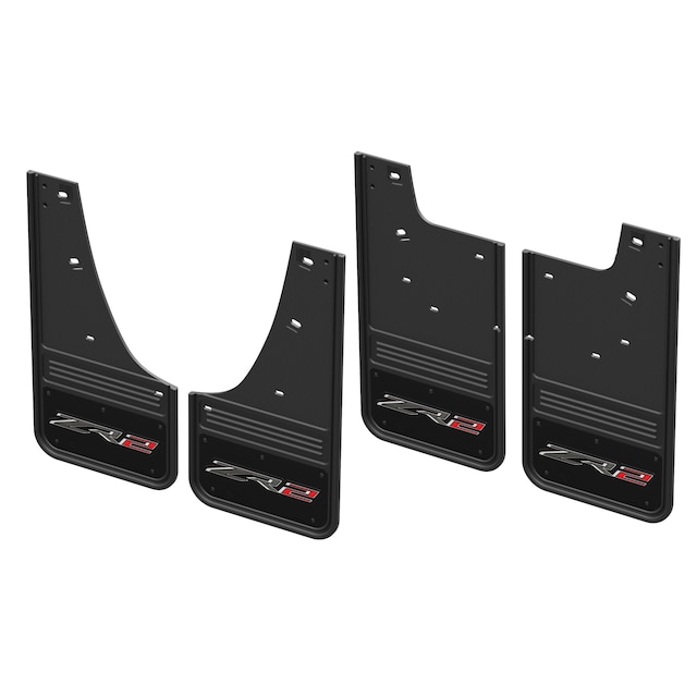 Front and Rear Rubber No-Drill Gatorback Mud Flap Kit with ZR2 Logo by Truck Hardware - Associated Accessories
