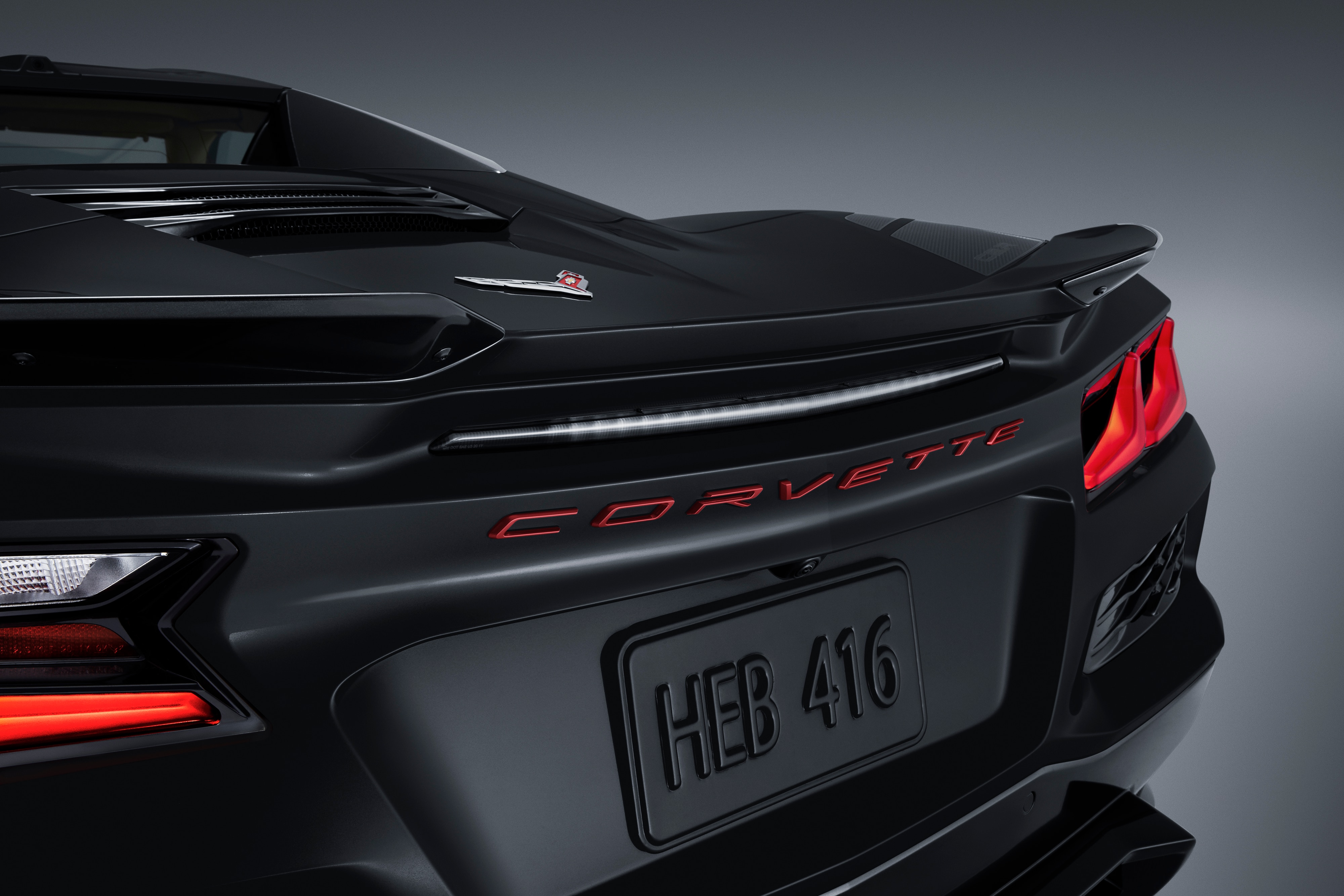 Corvette Script Rear Emblem in Torch Red