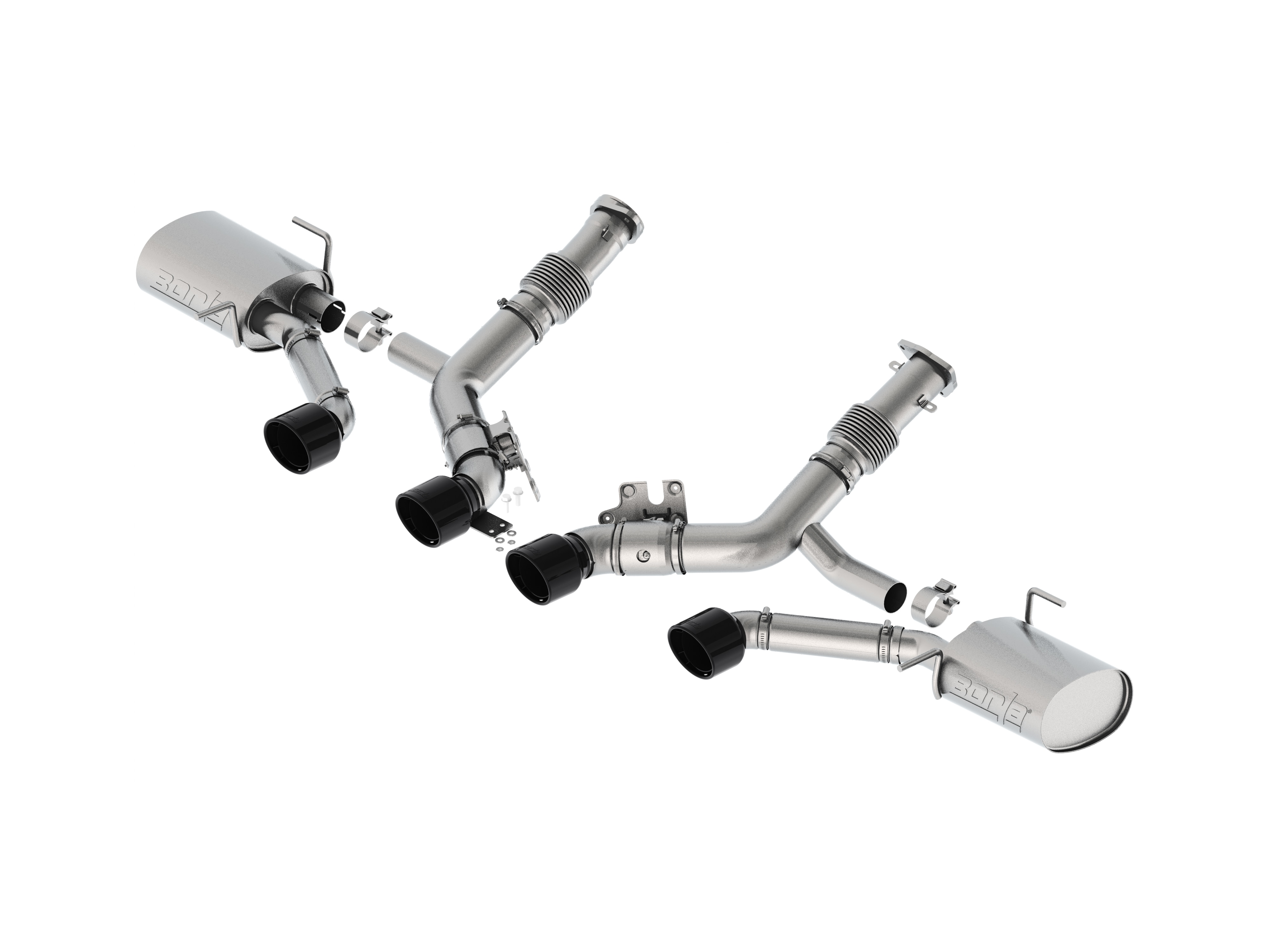 C8 Z06 Cat-Back Dual-Mode Exhaust Upgrade System with Black PVD Coated Tips by Borla® - Associated Accessories