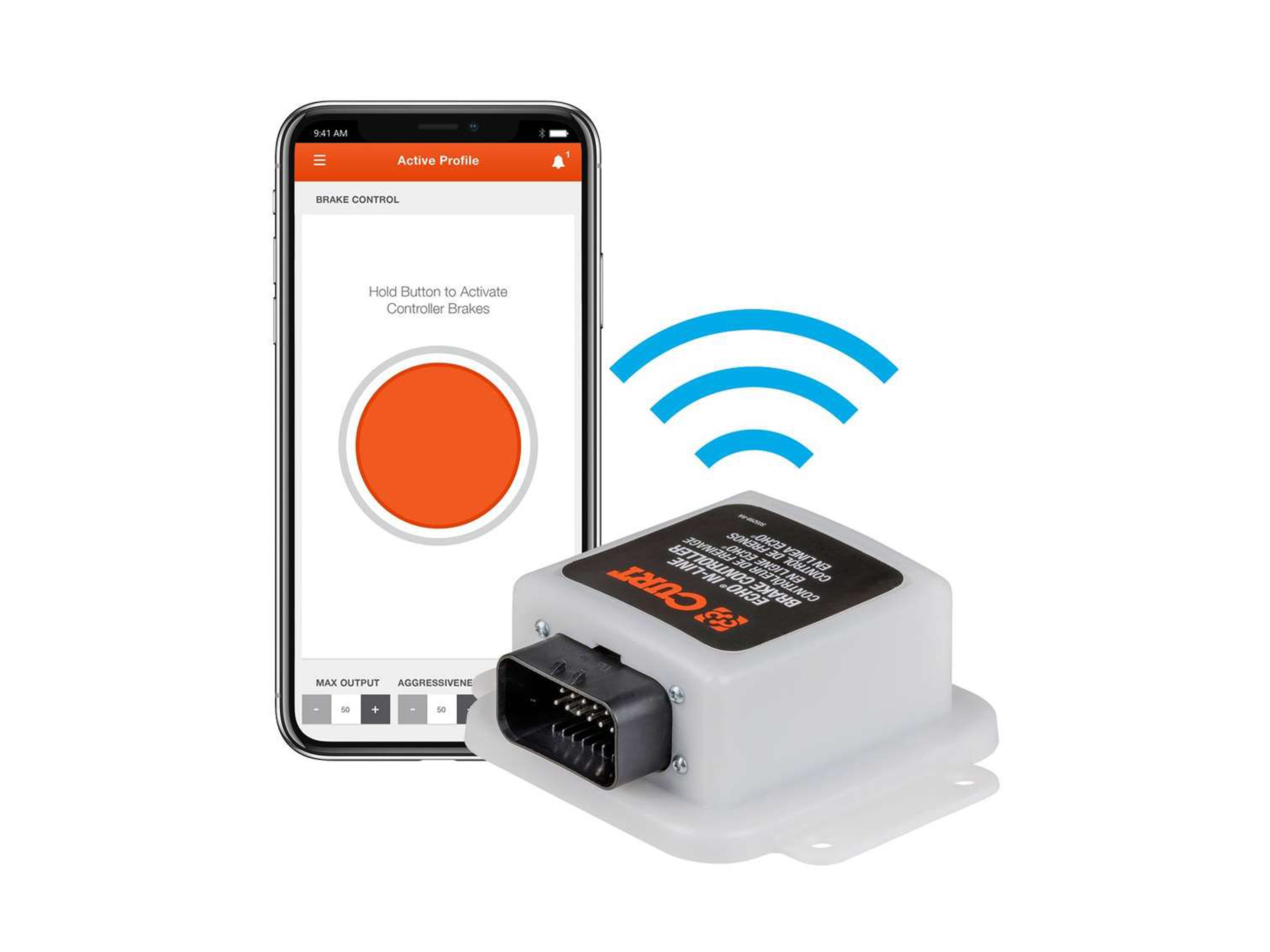 Echo® In-Line Trailer Brake Controller with Override Button by CURT™ - Associated Accessories