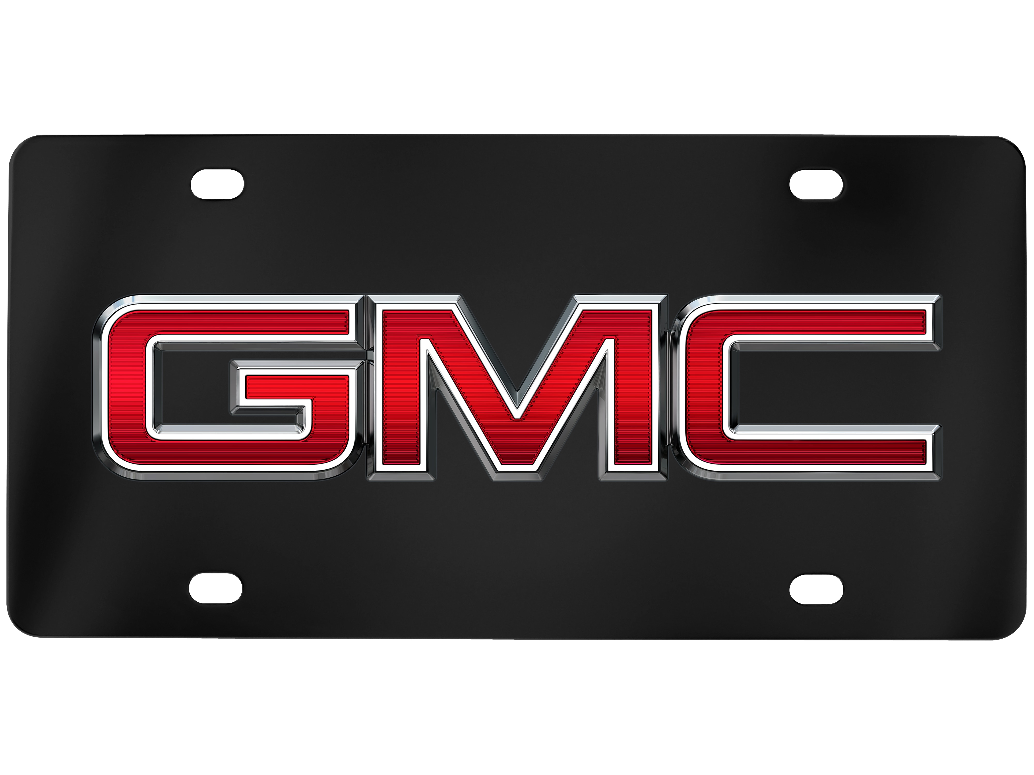 Front Vanity Plate with Red GMC Logo by Baron - Associated Accessories