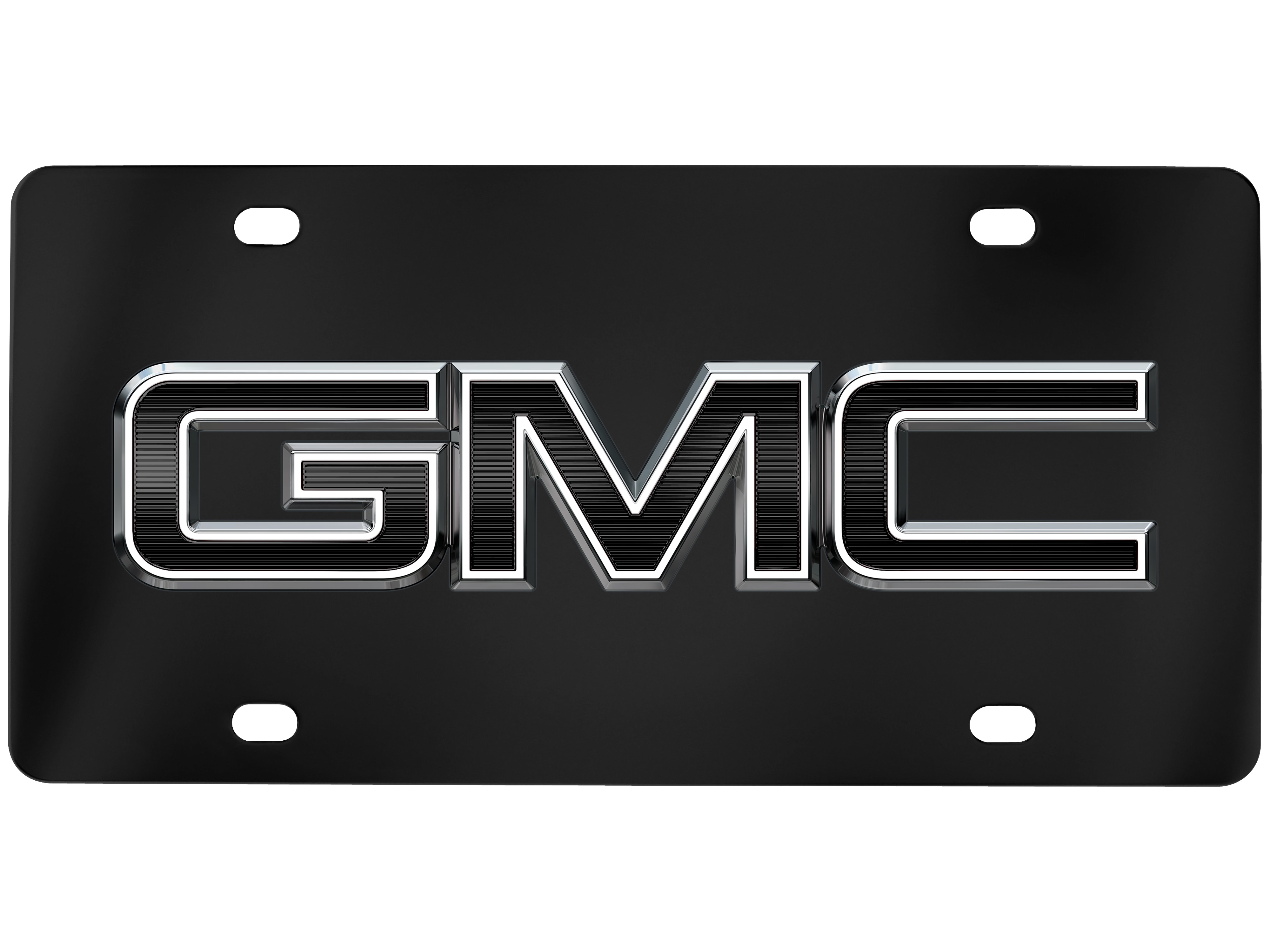 Front Vanity Plate with Black GMC Logo by Baron - Associated Accessories