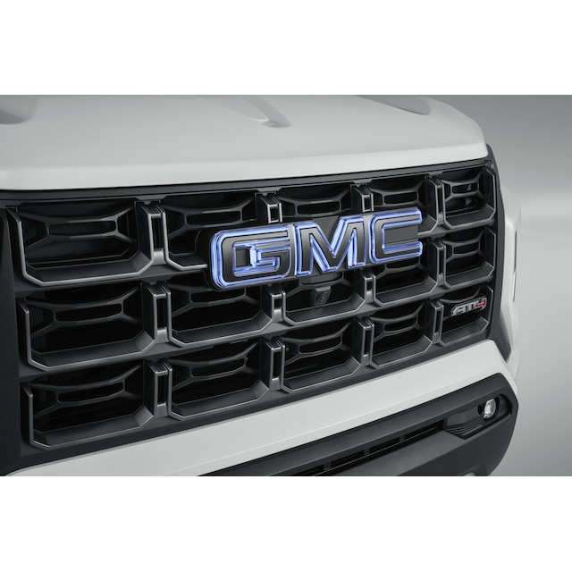 Front Illuminated and Rear Non-Illuminated GMC Emblems in Black