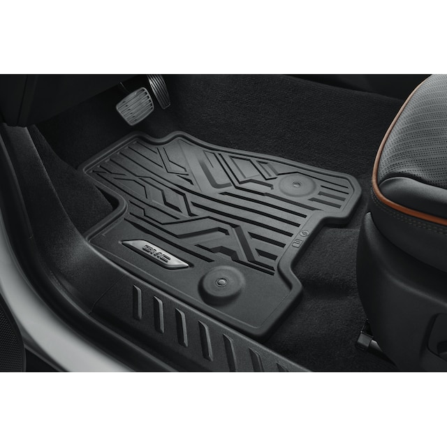 First-Row Premium All-Weather Floor Mats in Jet Black with GMC Script
