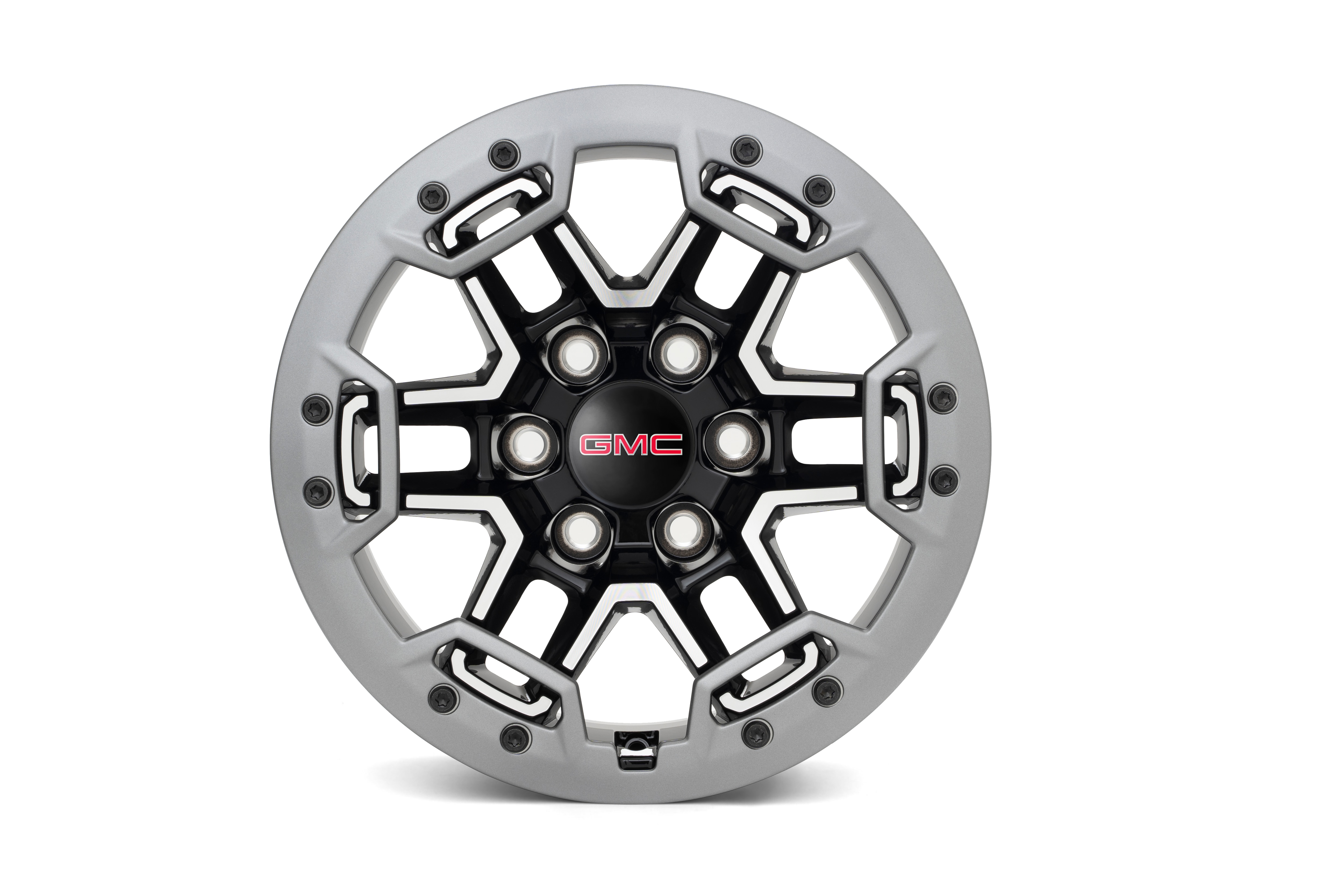 17x8-Inch Aluminum Multi-Spoke Beadlock Capable Wheel Package in High Gloss Black with Argent Metallic Ring