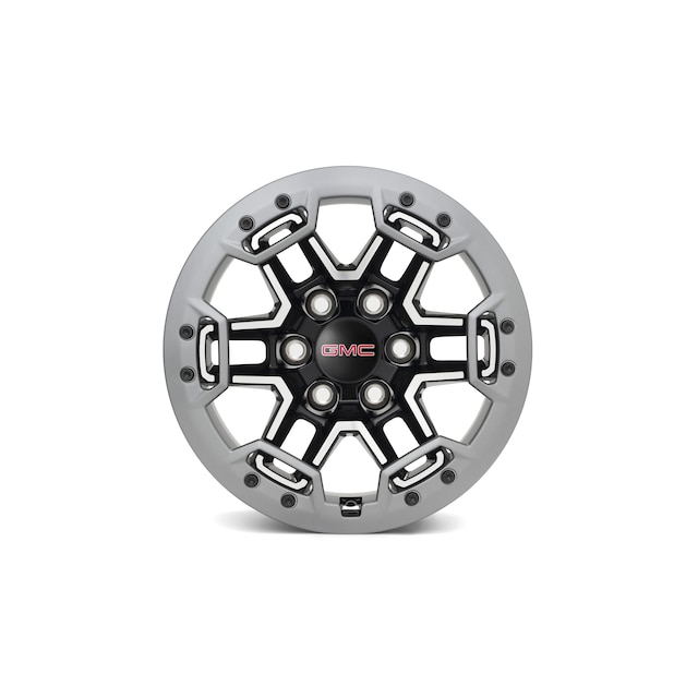 17x8-Inch Aluminum Multi-Spoke Beadlock Capable Wheel in Gloss Black with Argent Metallic Trim Ring