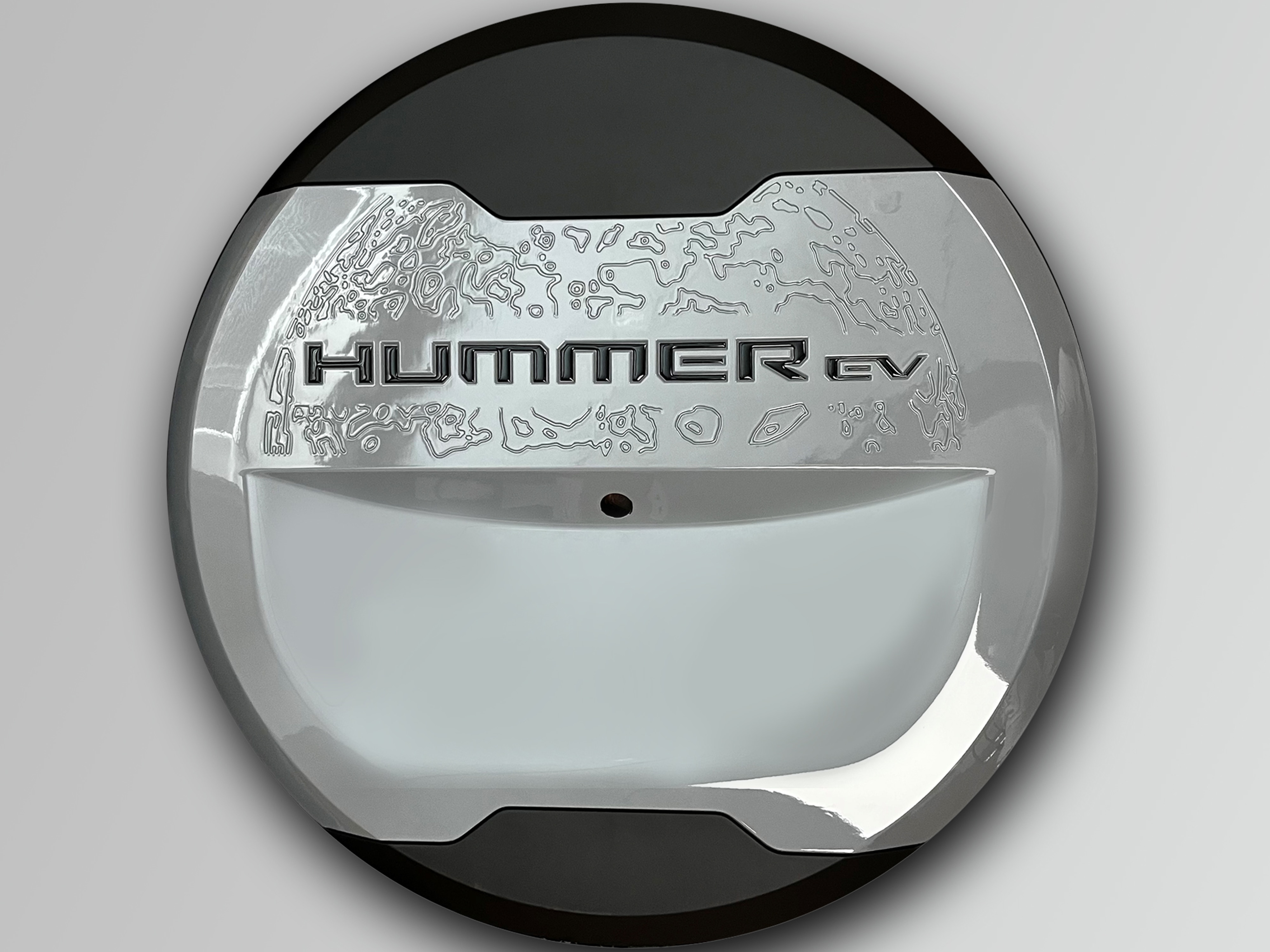 3-D Urethane HUMMER EV Spare Tire Cover Lettering in Gloss Black by Nox-Lux™ - Associated Accessories