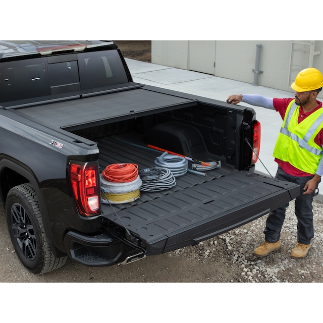 Standard Bed E-Series Power Retractable Truck Bed Cover in Black by Advantage® - Associated Accessories