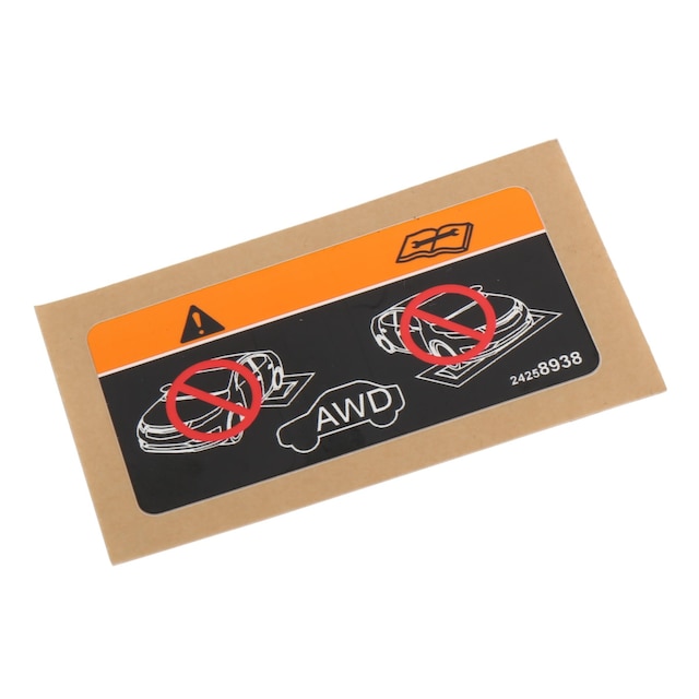 GM Genuine Parts All Wheel Drive Warning Label