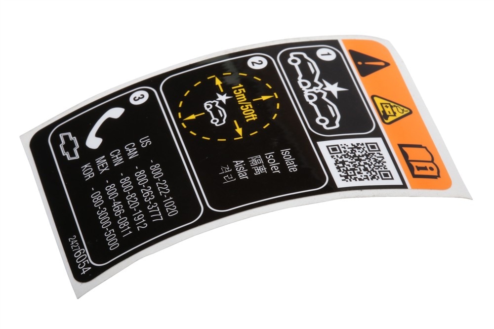 GM Genuine Parts Consumer Information and Battery Warning Label