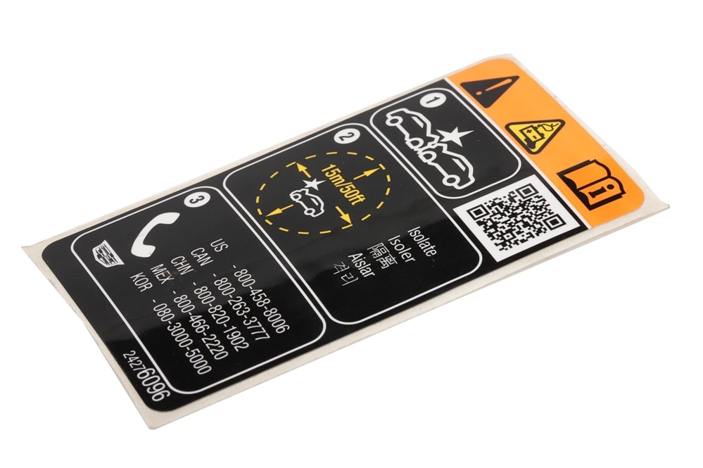 GM Genuine Parts Consumer Information and Battery Warning Label