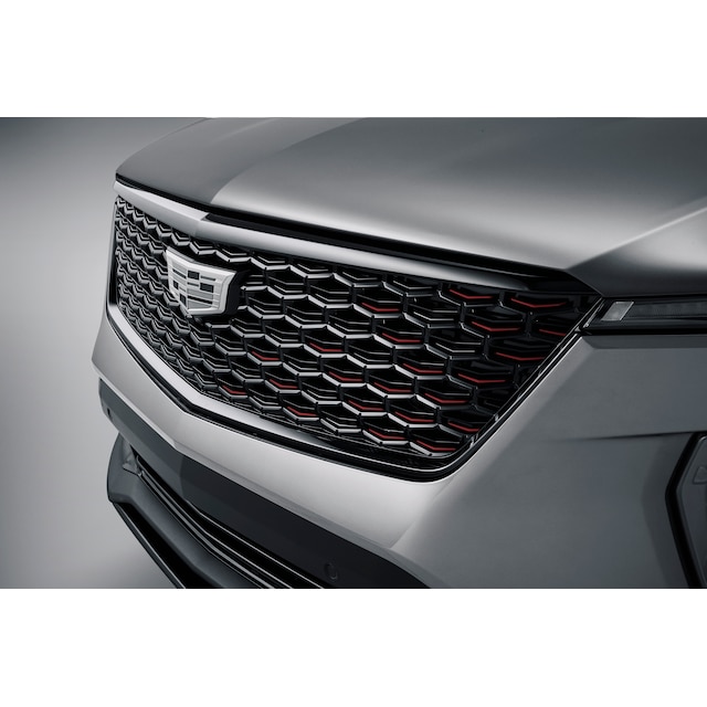 Grille in Gloss Black with Silver Surround and Red Accents