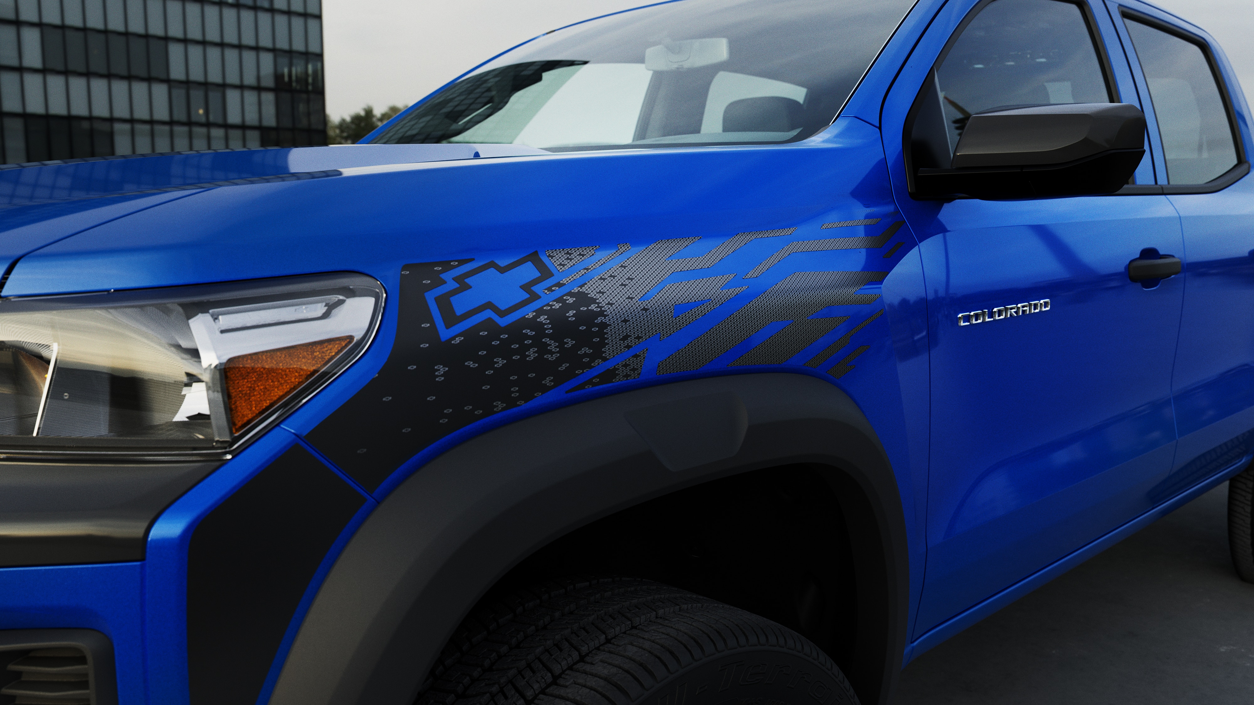 Short Bed Bodyside Decal Package in Black Vinyl with Bowtie Logo
