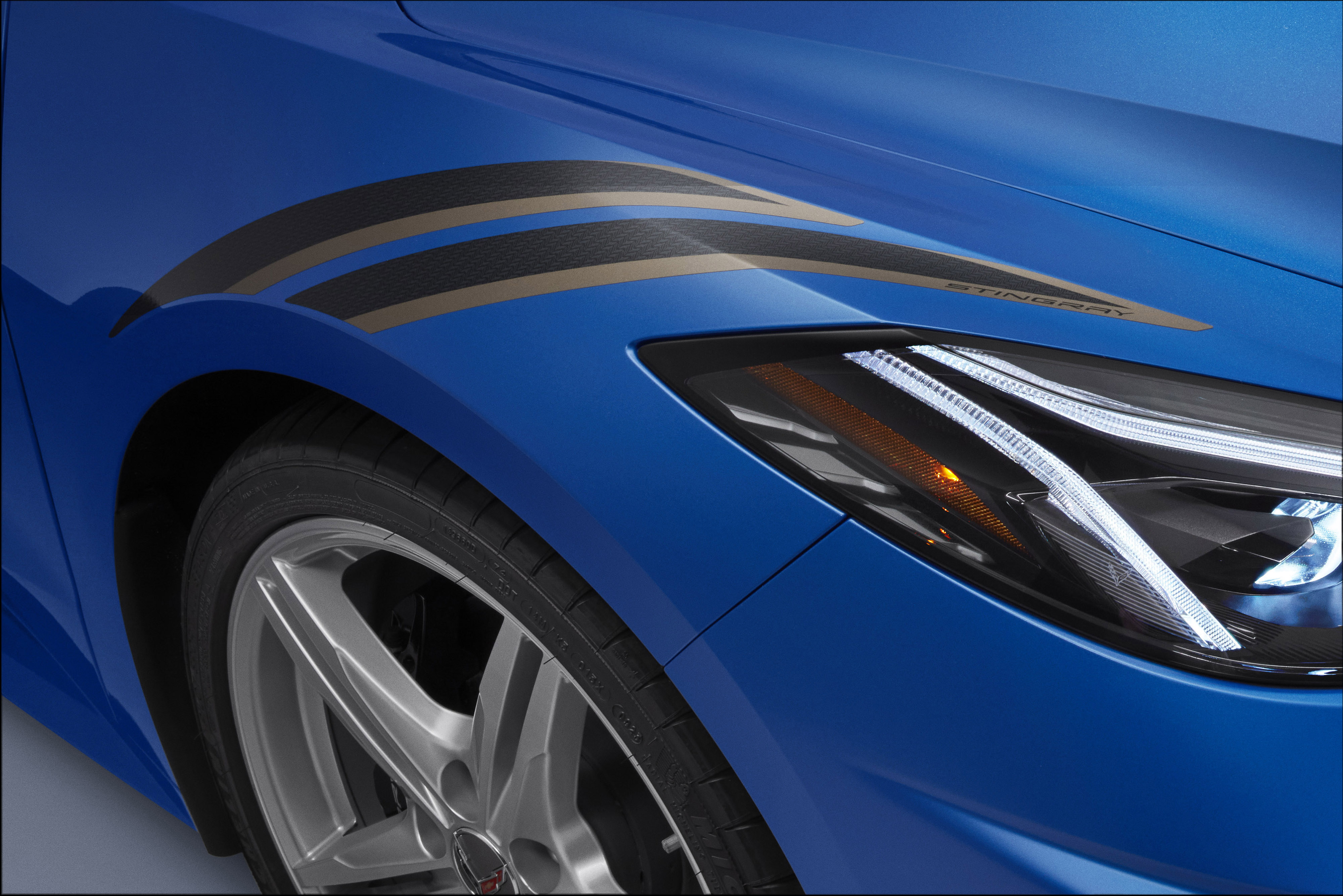 Front Fender Hash Marks in Carbon Flash Metallic with Tech Bronze Accent