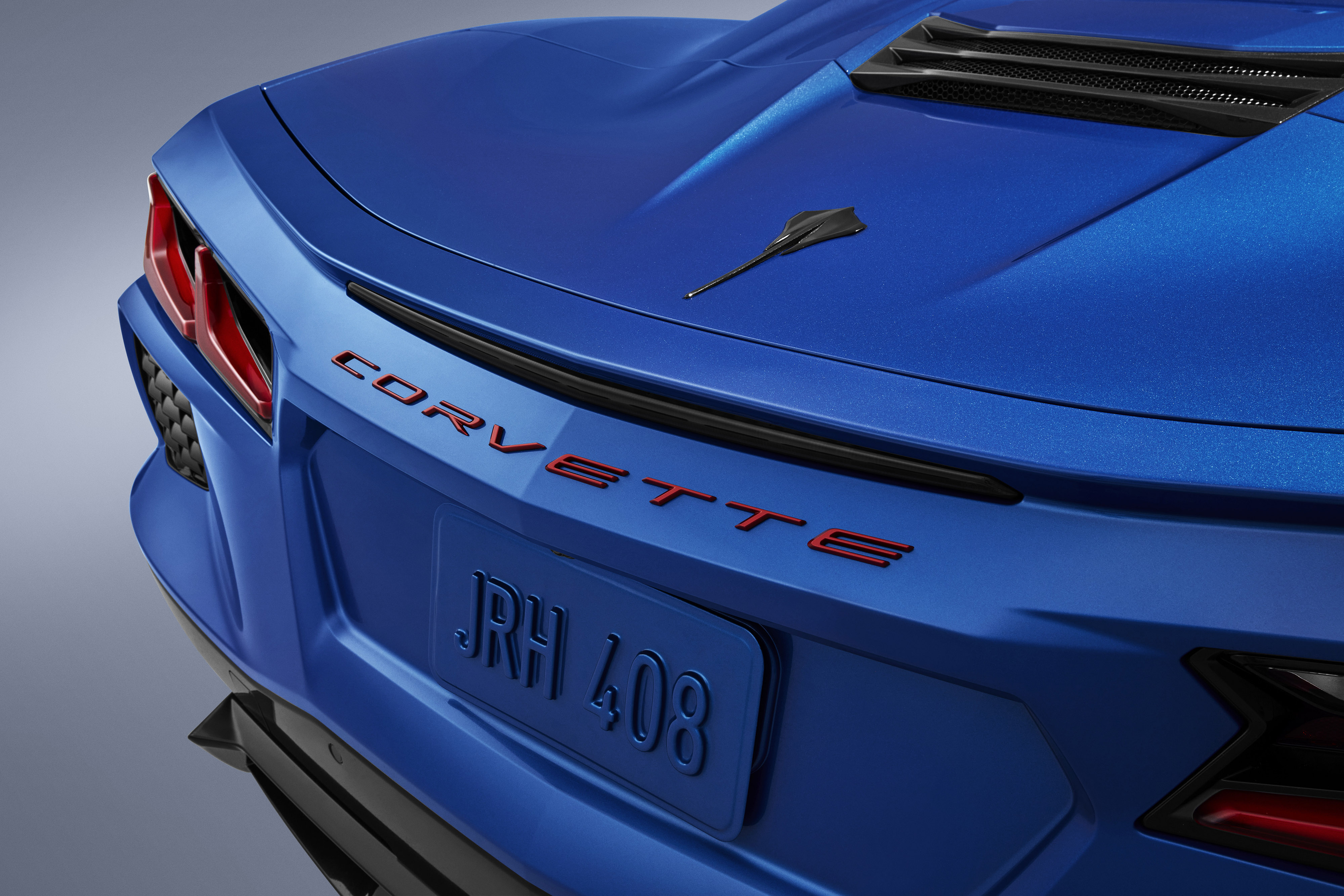 Corvette Script Rear Emblem in Edge Red