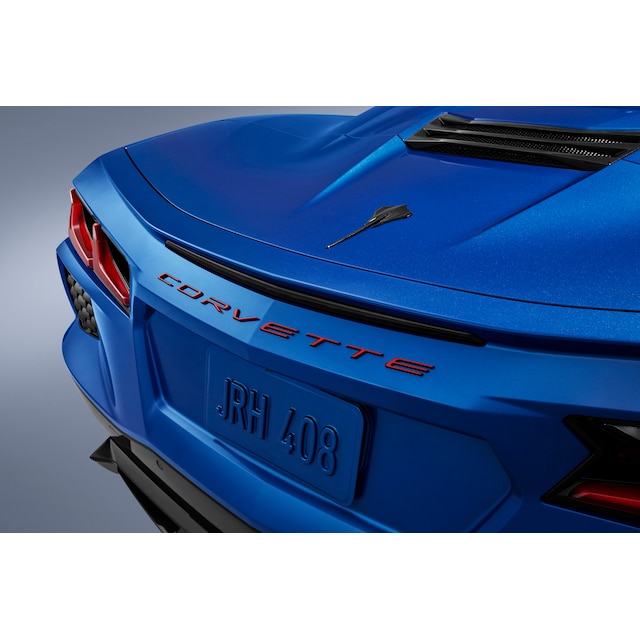 Corvette Script Rear Emblem in Edge Red