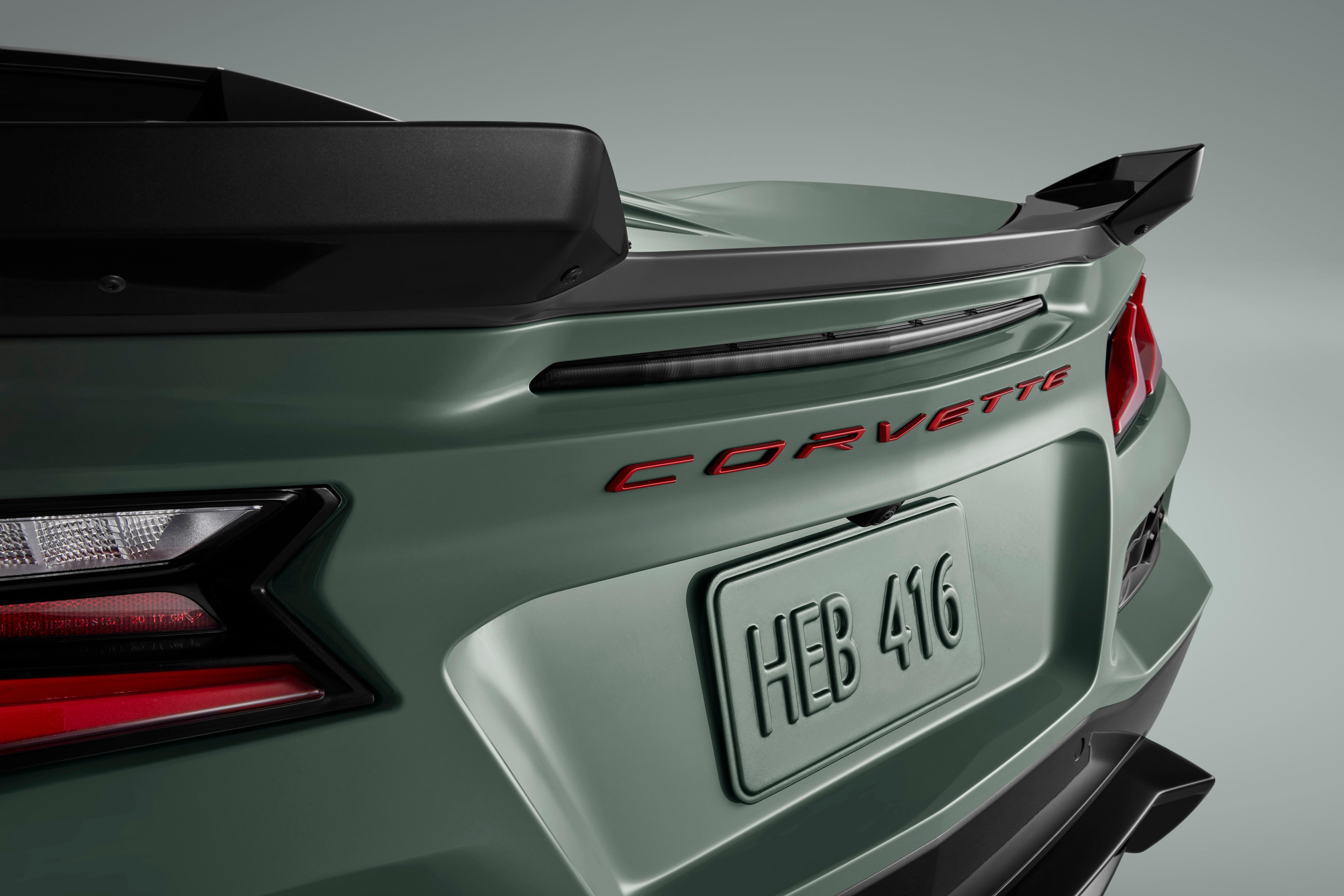 Corvette Script Rear Emblem in Propel Red
