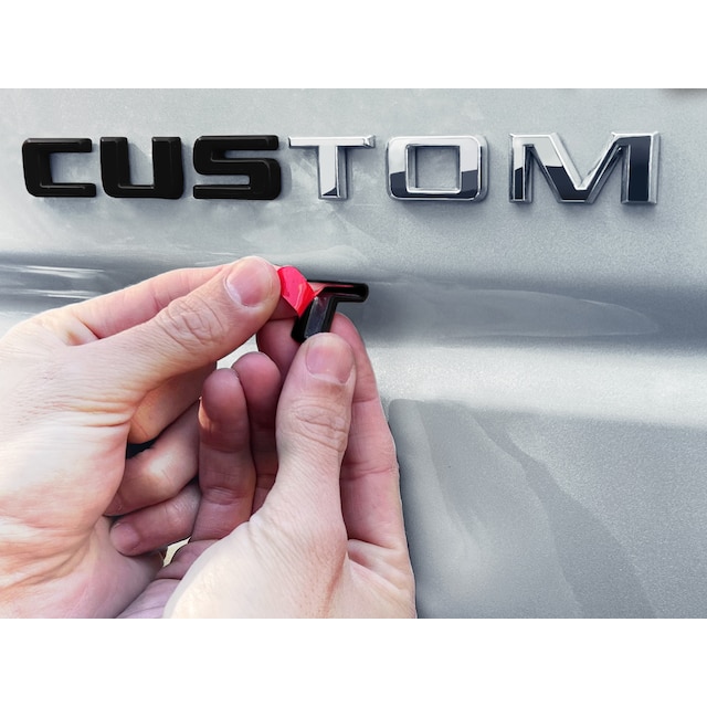 Urethane CHEVROLET Insert Tailgate Lettering and SILVERADO Overlay Kit in Matte Black by Nox-Lux™ - Associated Accessories