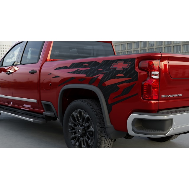 Standard Bed Bodyside Decal Package in Black Vinyl with Reflective Bowtie Logo