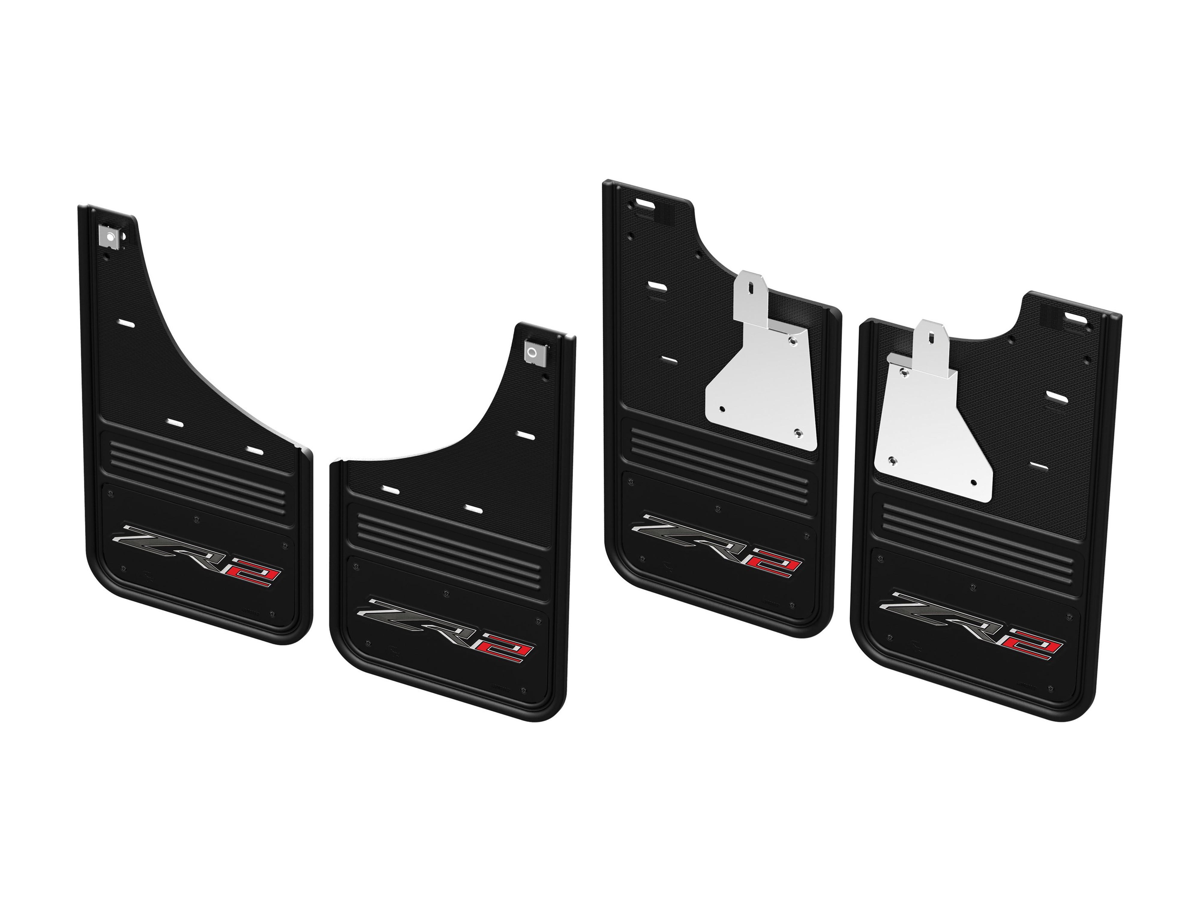 Front and Rear Rubber No-Drill Gatorback Mud Flap Kit with ZR2 Logo by Truck Hardware - Associated Accessories