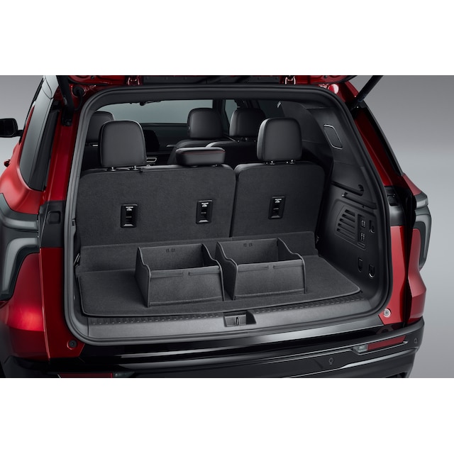Premium Carpeted Cargo Area Mat in Ebony with Integrated Cargo Bins